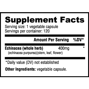 NutraBio Echinacea (400mg) - 120 Vegetable Capsules