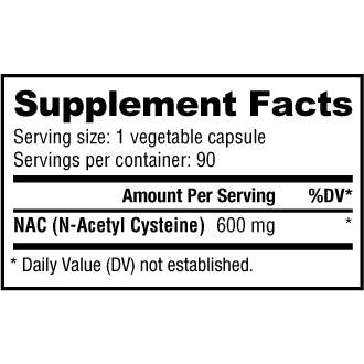 NutraBio N-Acetyl-Cysteine (NAC) (600 mg) - 90 Vegetable Capsules
