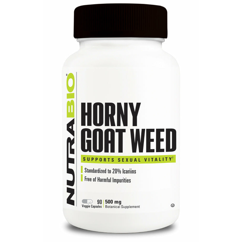 NutraBio Horny Goat Weed (500mg) - 90 Vegetable Capsules