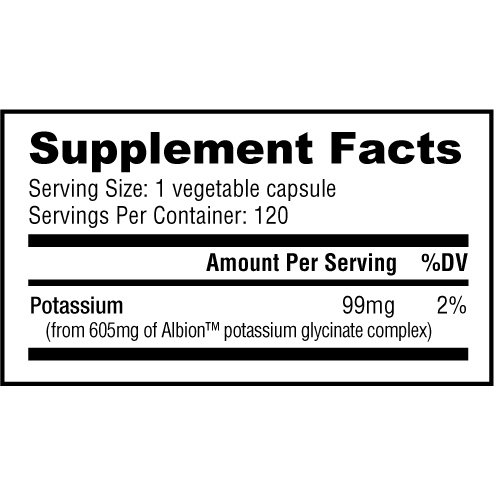 NutraBio Potassium Complex 99mg - 120 Vegetable Capsules