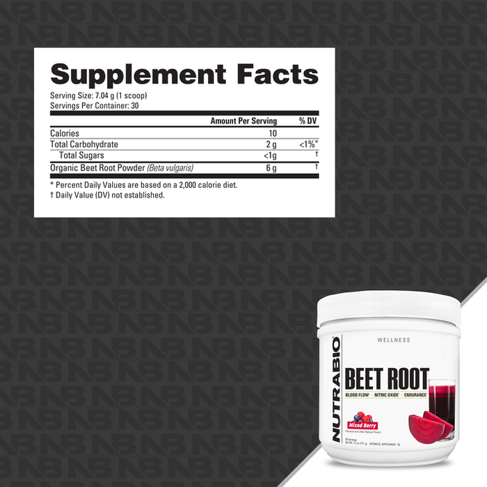 NutraBio Beet Root Powder (Mixed Berries)