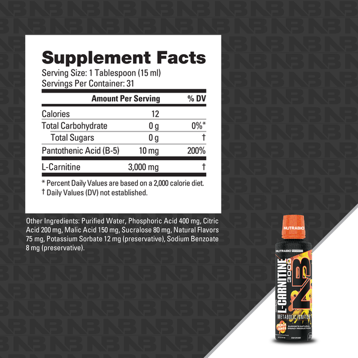NutraBio LeanShots L-Carnitine