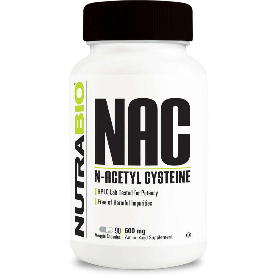 NutraBio N-Acetyl-Cysteine (NAC) (600 mg) - 90 Vegetable Capsules