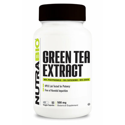 NutraBio Green Tea Extract (500mg) - 90 Vegetable Capsules