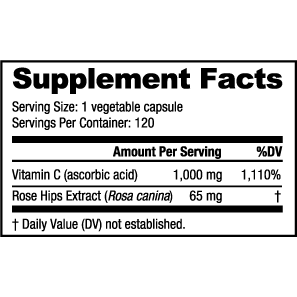 NutraBio Vitamin C with Rose Hips 1,000mg