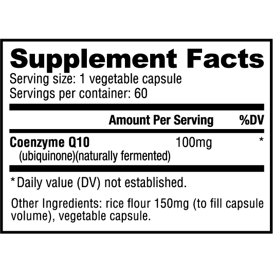 NutraBio CoQ10 (100mg) - 60 Vegetable Capsules